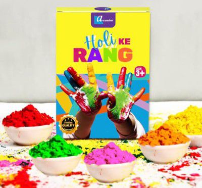 Ascension Natural Organic Holi Gulal Colour - 80gm x 5, Maize Starch Holi Items Gift Pack