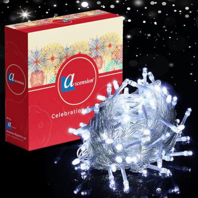 ascension Plastic 40 feet 12 Meter 42 LED Bulb String Fairy Lights White for Indoor & Outdoor Decorations String Lights