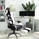 ASE GAMING Gold Series Ergonomic Gaming Chair with Footrest Premium PU Leather, Adjustable Neck & Lumbar Pillow, 180 Degree Recline with Black Metal Base (White & Black)...