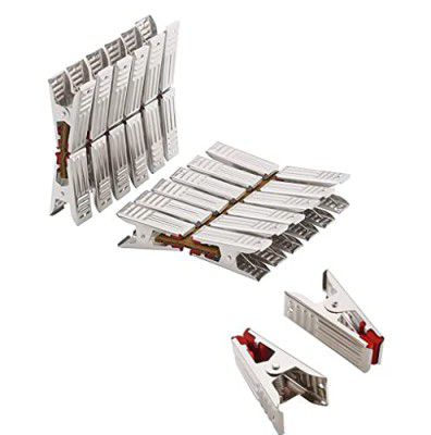 ASFUN Boss Heavy Quality Duty Rust Cloth Peg Stainless Steel Hanging Clips for Cloth Drying/Pegs for Hanger/Ropes/Towel Dryer/Cloth Drying Pins (Jumbo, 40)