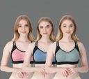 ASHMIRAS pack of 3 sport bra Women Sports Non Padded Bra (Blue, Pink, Green)...