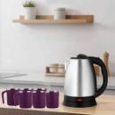 ASHOKA by Prestige Tea Kettle, Fast Boil Water Warmer Electric Kettle with Coffee Mug Pack of 6 Electric Kettle  (1.5 L, Steel)...