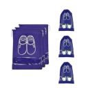 Ashtron Fabric Shoe Bags (Set of 6) (Transparent & Navy Blue)(multicolor)...