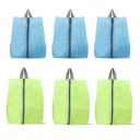 Ashtron Shoe Storage Bags Set, Water-Resistant Nylon Fabric with Sturdy Zipper for Traveling (6 Pack) (Aqua Blue(Turquoise) & Florescent(Neon Green))...