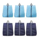 Ashtron Shoe Storage Organizer Bags Set, Water-Resistant Nylon Fabric with Sturdy Zipper for Traveling (6 Pack) (Navy Blue and Aqua Blue(Turquoise))...