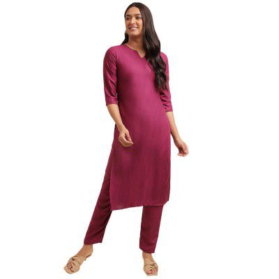 ASHWATH Pure Rayon Blend Cotton Material Plain Fancy Kurta Set for Women & Girls - (Kurti + Payjama)