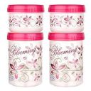 Asian Blooming Turn & Lock Storage Containers Set of 4 Pink...