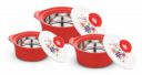 Asian Inner Steel Casserole Gift Set of 3|Easy to Store | Ideal for Chapatti |Serving Casserole Rose Blue Color....