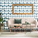 Asian Paints Folklore Design Wallpaper Non-Adhesive | wallcovering for Living Room, Bedroom Walls (52L x 1005W Centimeters, 57 sqft per roll) | White, Grey, Blue...
