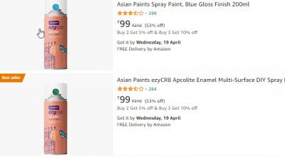 Asian Paints Spray Starts ₹99