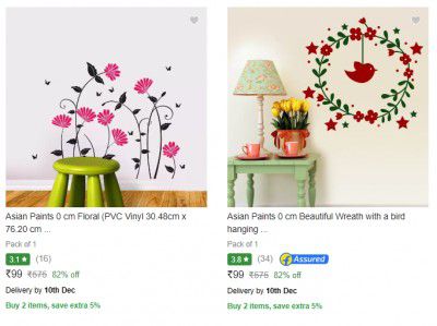 Asian Paints Stickers & Wallpapers Starts ₹99