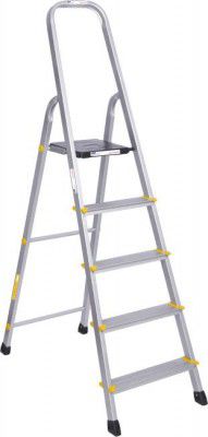 Asian Paints TruCare 5 Steps|Silver color|5 Year Warranty|Home Ladder|Anti-Skid, Foldable Aluminium Ladder  (With Platform)