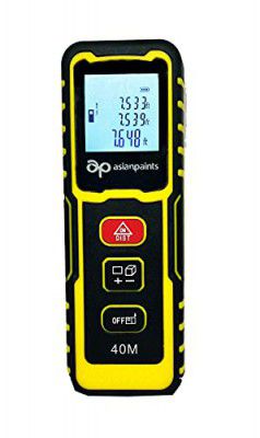 Asian Paints TruCare Laser Distance Meter Lite with Battery, 2 Lines Clear Display, Dust & Waterproof Resistance, Stores Data, 2mm Accuracy, Detachable Holder, 6 Months Warranty, 40 m
