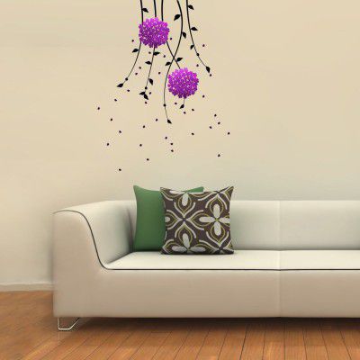 Asian Paints Vinyl Flowers Wall Sticker, 1 x 2.5 ft, Multicolour, Botanical