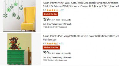 Asian Paints Wall Stickers Upto 90% Off