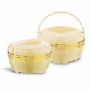 Asian Plastowares - Marco Gold Casserole (1200 ml, 1800 ml) Set of 2 Hot Box for Chapati | Beige...