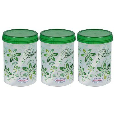 Asian Plastowares Turn & Lock Storage Containers with spoons- Ideal for Dry Storage, Fridge Boxes, Kitchen Accessories, Sprouts Maker Box, Durable Containers for Indian Kitchen, BPA-Free, Airtight.