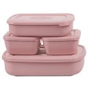 ASIAN Plastowares Utility Star Storage Containers Set of 4, (500 Ml x 2, 800 Ml, 1800 ml) Freeze Containers (Pinnk)...