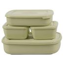 ASIAN Plastowares Utility Star Storage Containers Set of 4, (500 Ml x 2, 800 Ml, 1800 ml) Freeze Containers (Olive Green)...