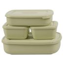 ASIAN Plastowares Utility Star Storage Containers Set of 4, (500 Ml x 2, 800 Ml, 1800 ml) Freeze Containers (Olive Green)...