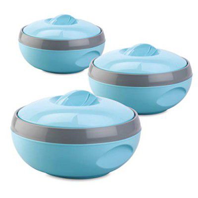 Asian Plastowares - Venus Inner Steel Casserole, 600 ml, 1000 ml, 1500 ml | Gift Set | Casserole for Roti or Chapati | Multipurpose Casserole for Food | Serving Casserole | BPA Free| Blue