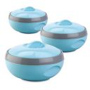 Asian Plastowares - Venus Inner Steel Casserole, 600 ml, 1000 ml, 1500 ml | Gift Set | Casserole for Roti or Chapati | Multipurpose Casserole for Food | Serving Casserole | BPA Free| Blue...