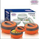Asian Roti/Chapati Casserole - Insulated Plastic, Cosmos, Orange, 3 pcs...