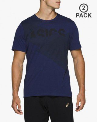 ASICS Pack of 2 Crew-Neck T-shirts with Brand Print