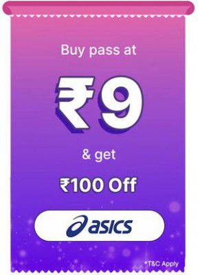 BBD Sale | Asics Pass on Women Shoes only at Rs. 9 and get discount of 25% upto Rs 100