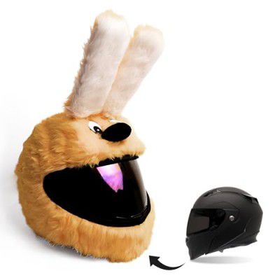 Asryd Funny Design Bunny Helmet Cover Stylish Biker Rider for Full Helmet Cover (Brown)
