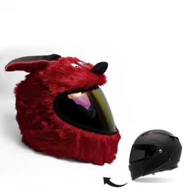 ASRYD Funny Design Bunny Helmet Cover Stylish Biker Rider for Full Helmet Cover (Red/Black)