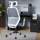 ASTRIDE Octave Ergonomic Office Chair for Home | 3-Years Warranty [Heavy Duty Chromium Metal Base, Grey-White]...