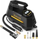 ASTROAI Tyre Inflator, Tire Inflator for Car, 12V DC Air Pump for Car Tires, 100PSI Car Air Pump with LED Light for Car, Bicycle, Balloons (Yellow)...