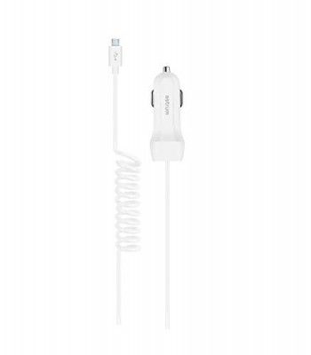 Astrum CC240 Spring Spiral Cable Micro USB Car Charger 2.1A - Black