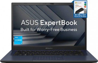 ASUS ExpertBook B14 Intel Core i3 12th Gen 1215U - (8 GB/512 GB SSD/Windows 11 Home) B1402CBA-NK1494WS Thin and Light Laptop (14 Inch, Star Black, 1.49 Kg, With MS Office)
