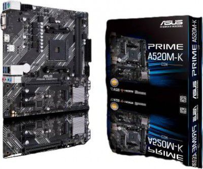 ASUS PRIME-A520M-K-CSM (Ryzen AM4) micro ATX motherboard with M.2 support Motherboard
