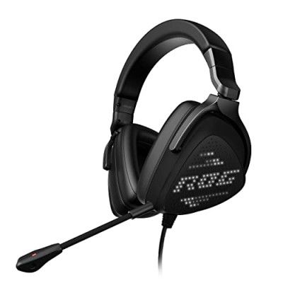 Asus Rog Delta S Animate Gaming Headset (Anime Matrix Display,Hi-Fi Ess 9281 Quad Dac,Ai Noise-Canceling Mic,7.1 Surround Sound,50Mm Drivers,for Pc,Switch,Ps4,Ps5,and Mobile Devices)- Black-Over Ear