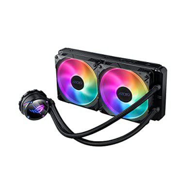 ASUS ROG Strix LC II 280 ARGB(AIO) with Aura Sync, AMD AM4/TR4, and Intel LGA 1150/1151/1155/1156/1200/2066 Support, Dual ROG 140 mm addressable RGB Radiator Fans, Black