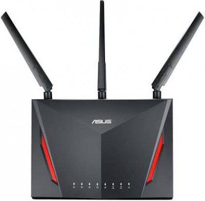 ASUS RT-AC86U Gaming Router 2.4 GHz, 5 GHz 3000 Mbps Wifi Speed Dual Band Internal & External Antenna Access Point Mode  (Black)