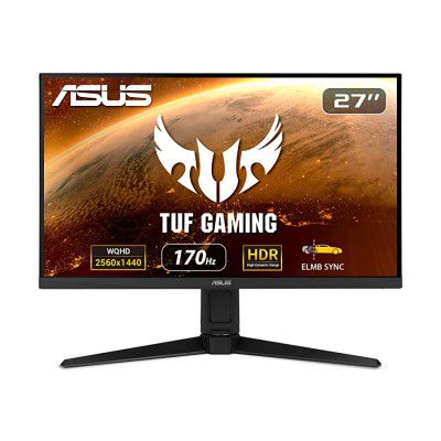 ASUS TUF VG27AQL1A 27 Inch WQHD Gaming Monitor with 170Hz Refresh Rate 1ms Response Time in-Built 2W Speakers and USB 3.0 Connectivity