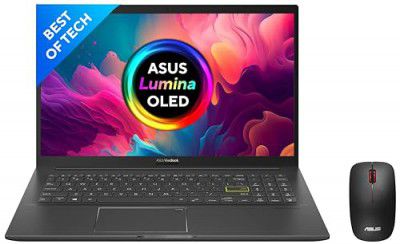 ASUS VivoBook K15 OLED (2021), 15.6" (39.62 cms) FHD OLED, Intel Core i3-1115G4 11th Gen, (8GB RAM/512GB SSD), K513EA-L312WS + WT300 Mouse (Black)