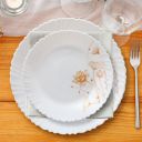 @home Arias Fluted Gold Fiesta Dinner Set - 33 Pieces Microwave and Dishwasher Safe, Scratch Resistant, Stain and Fade Proof Dinner Set...