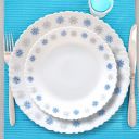 @home Arias Fluted Twilight Haze Dinner Set - 33 Pieces Microwave and Dishwasher Safe, Scratch Resistant, Stain and Fade Proof Dinner Set...