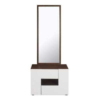 @home by Nilkamal Guardian Dresser with Mirror (Walnut/White)