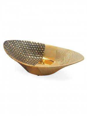@home by Nilkamal Dewdrop Glamor Large Platter Gold