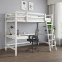 @home By Nilkamal Genius Solid Wood Bunk Bed with Study Table & Side Ladder for Kids (White) | 1 Year Warranty...
