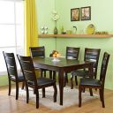 @home By Nilkamal Larrissa 6 Seater Engineered Wood Dining Set with Chairs in Brown Finish for Dining & Kitchen Room...