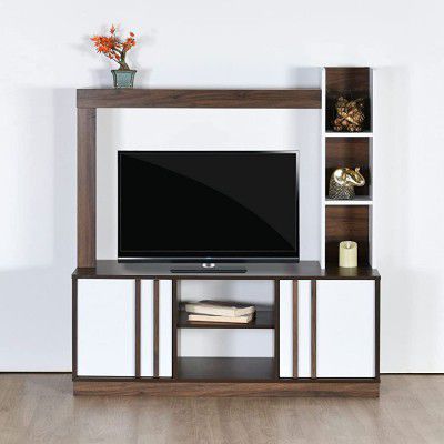 @home by Nilkamal Nick Engineered Wood Shelves Storage TV Unit (Walnut)