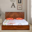 @home By Nilkamal Victory Solid Wood Queen Bed Without Storage (Teak)...