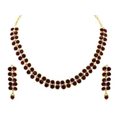 Atasi International Diamond Look Gold Plated Jewellery Set for Women